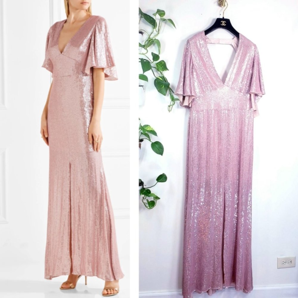 $2,574 NWT Temperley LONDON Pink Sparkle Gown 8 M - Picture 4 of 14